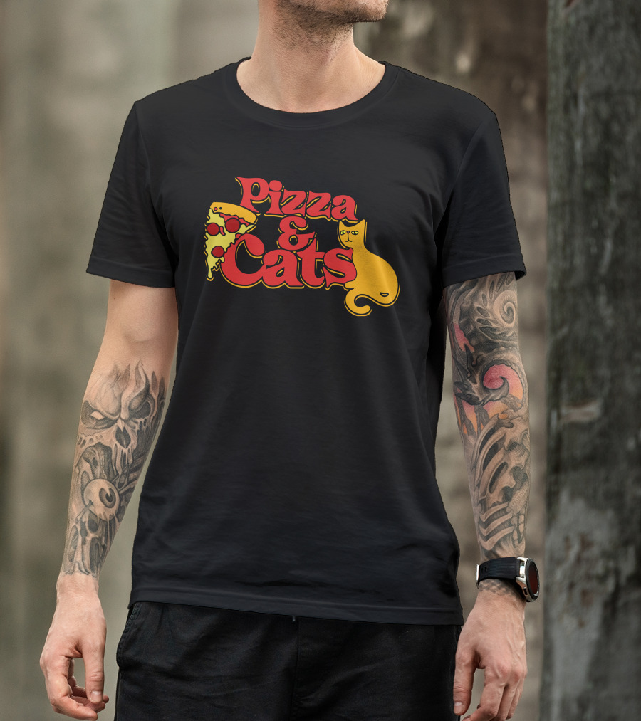Pizza And Cats Slice And Feline Companion T-Shirt