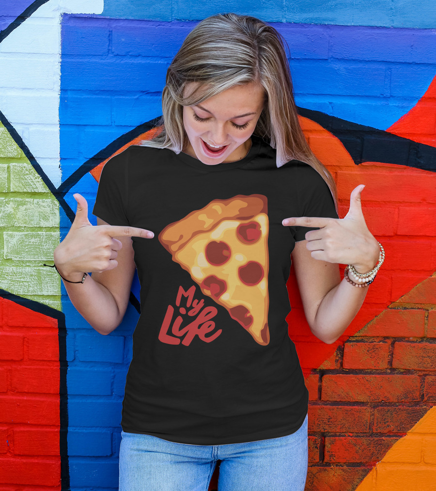 Pizza My Life Pepperoni Slice Passion T-Shirt