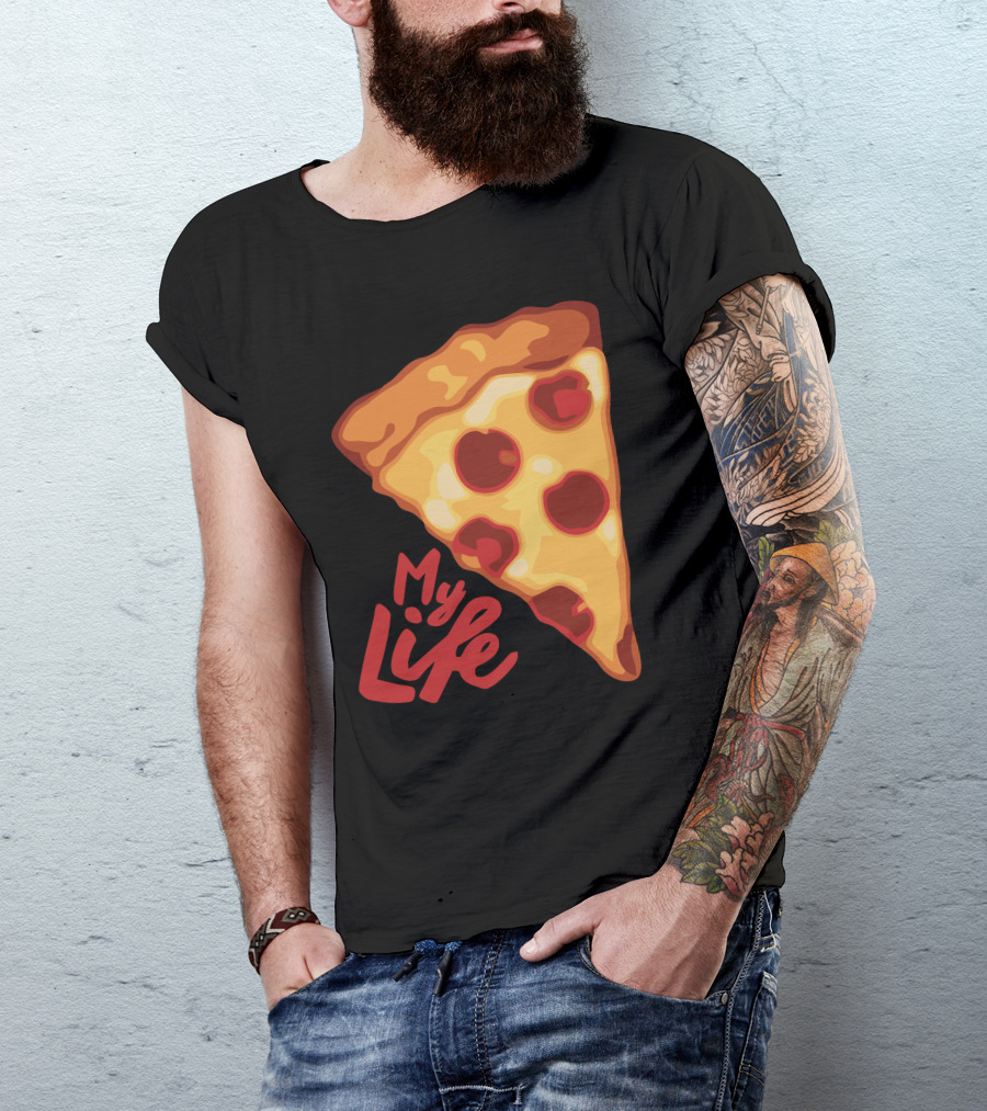 Pizza My Life Pepperoni Slice Passion T-Shirt