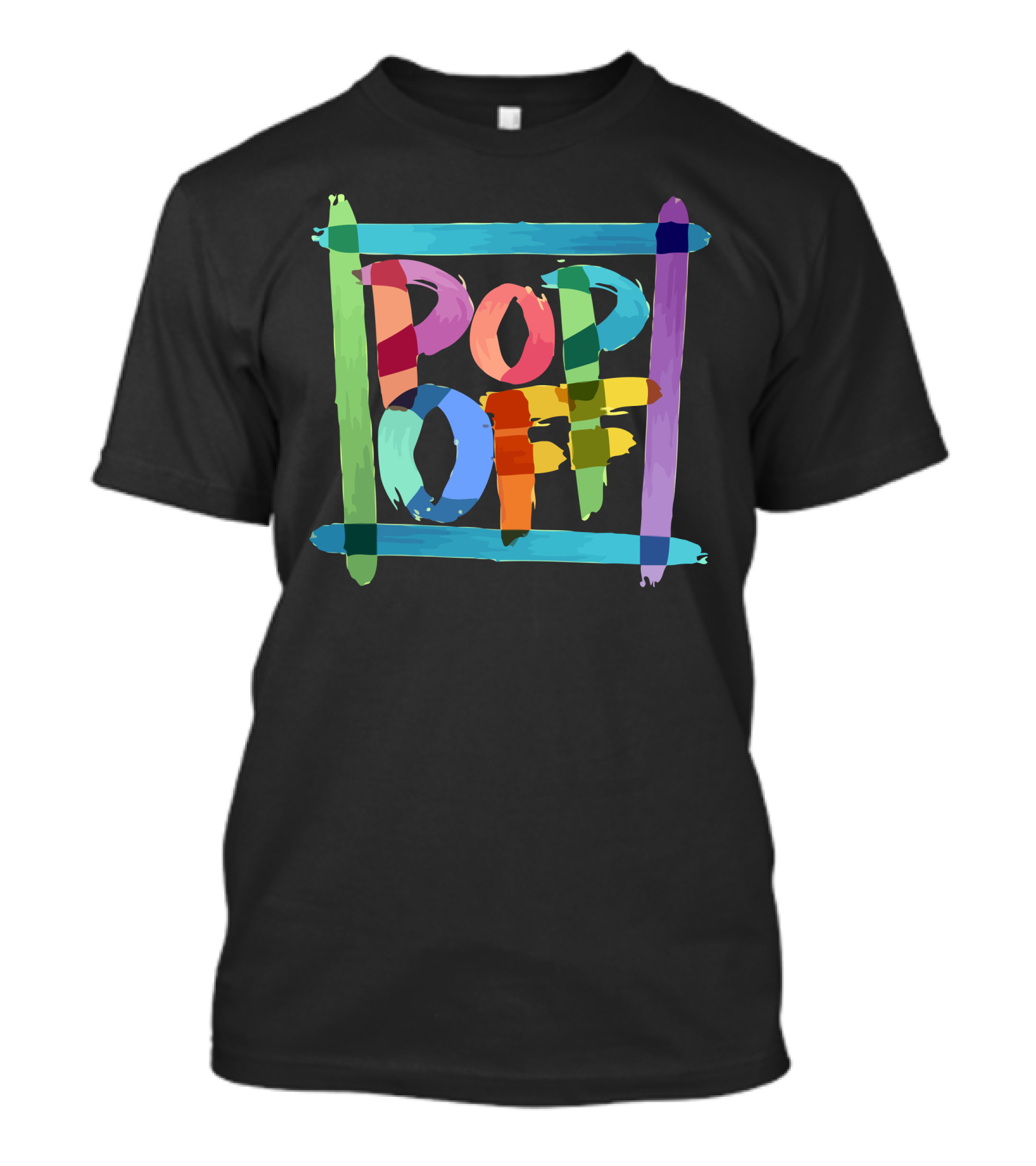 Pop Off Brush Colorful Stripes Frame T-Shirt