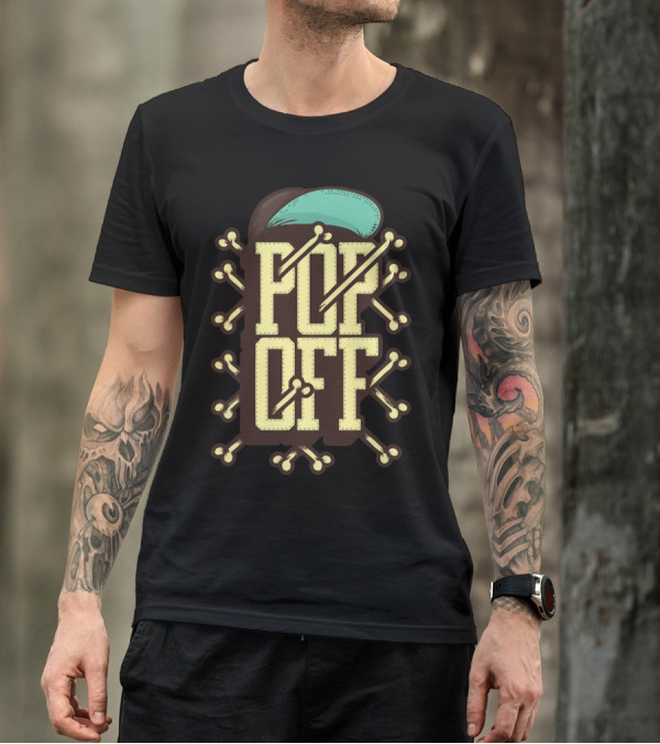 Pop Off Skull And Bones Motif Snapback Cap T-Shirt