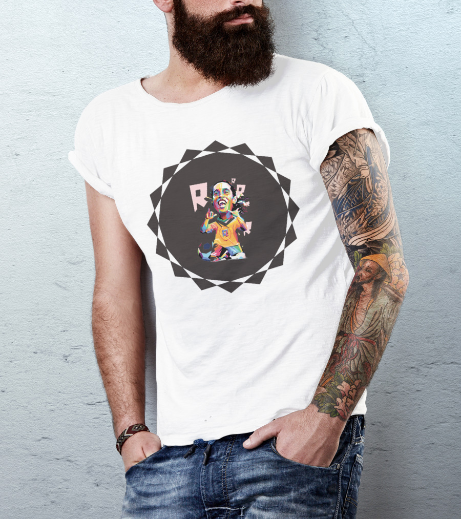 Ronaldinho Anime Polygon Art Brazil Soccer T-Shirt