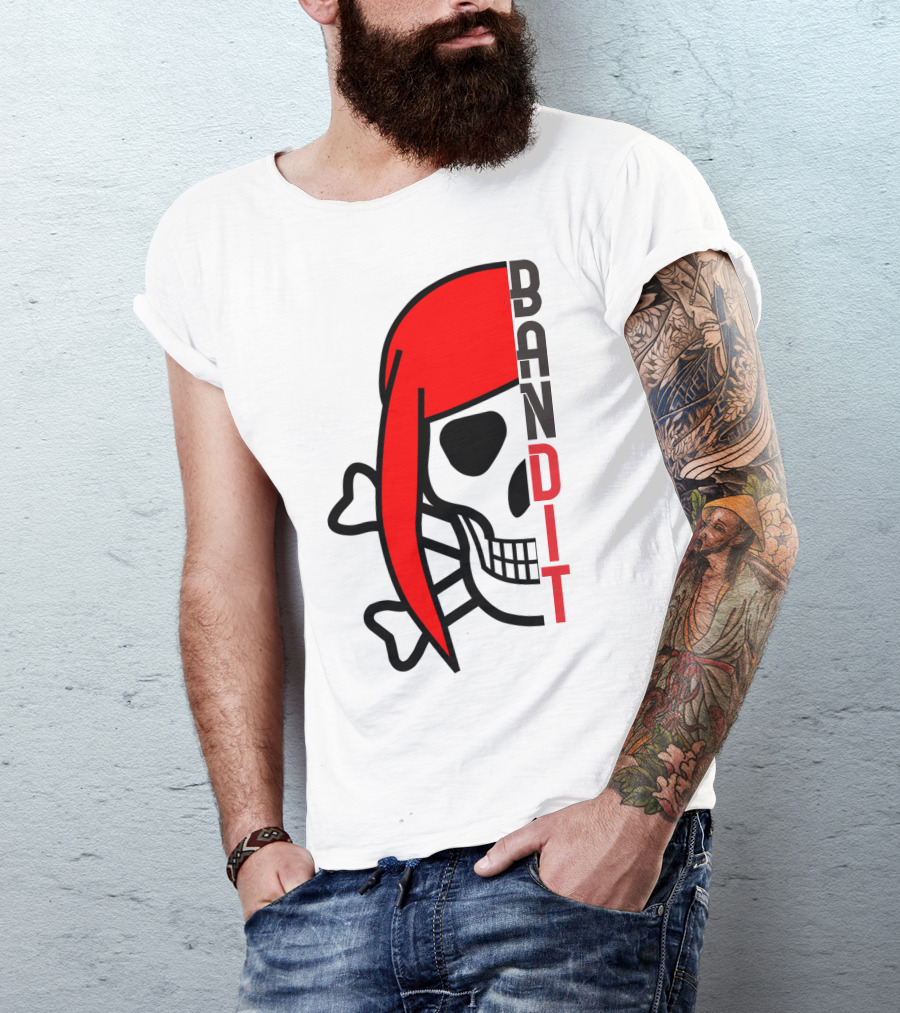 Bandit Skull Boy With Red Hair And Crossbones T-Shirt