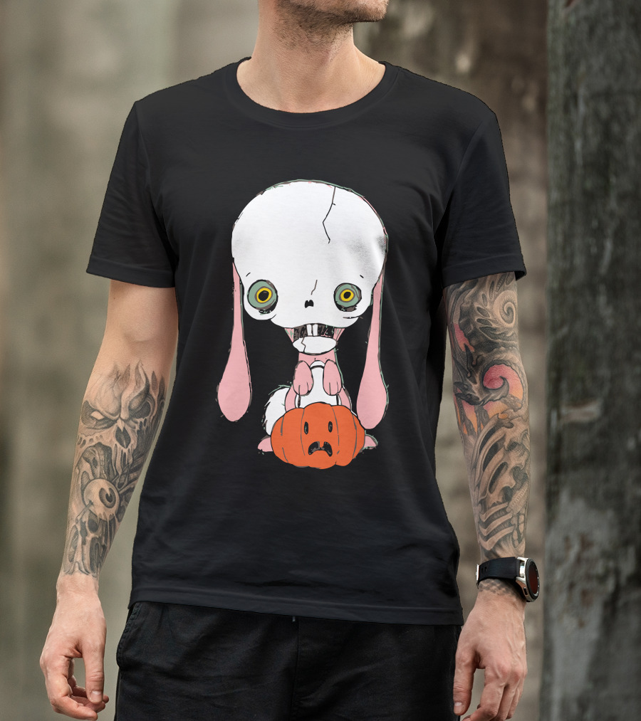 Skull Bunny With Pumpkin Head T-Shirt