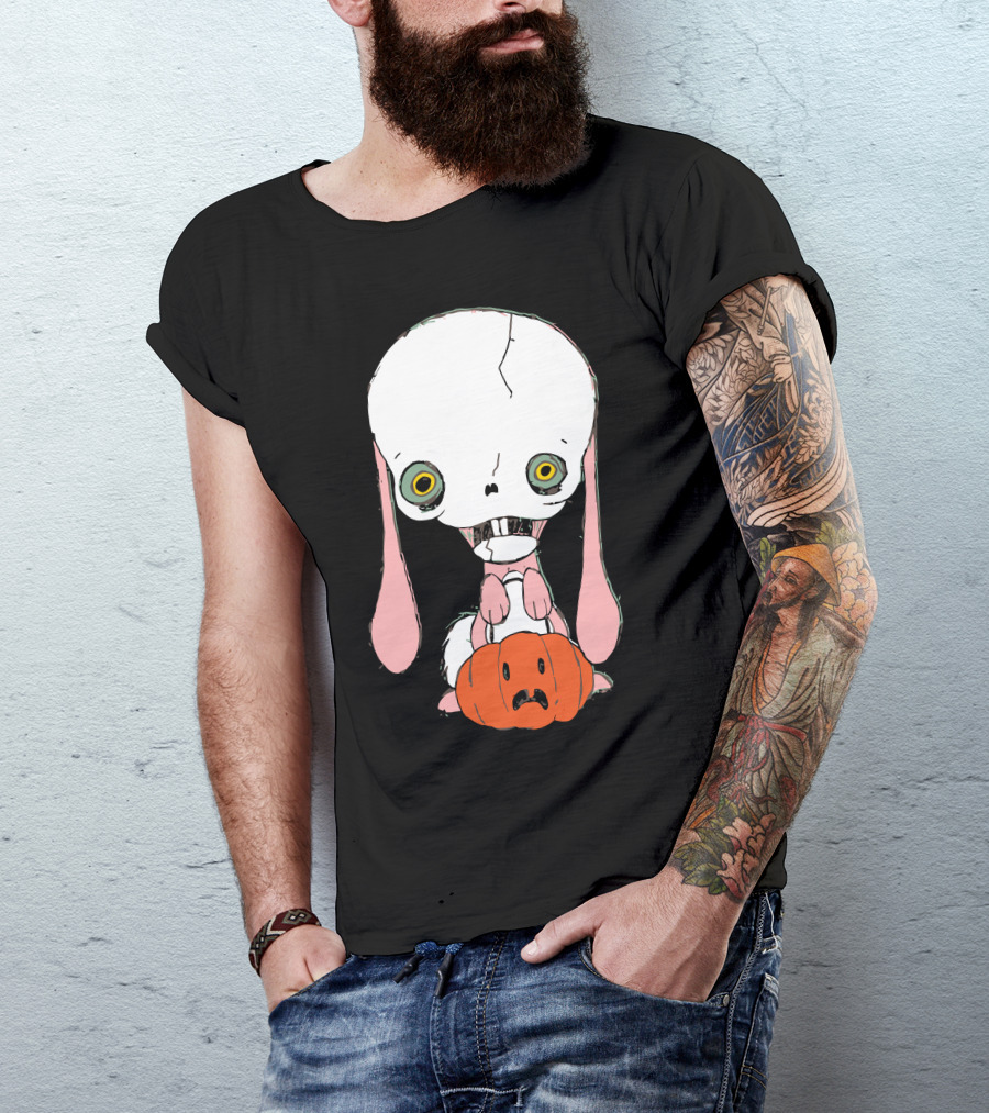 Skull Bunny With Pumpkin Head T-Shirt