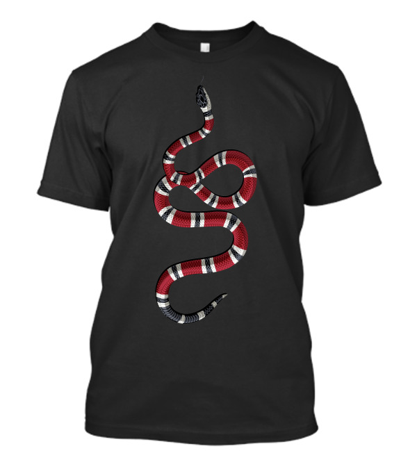 Snake Red Black And White Stripes T-Shirt