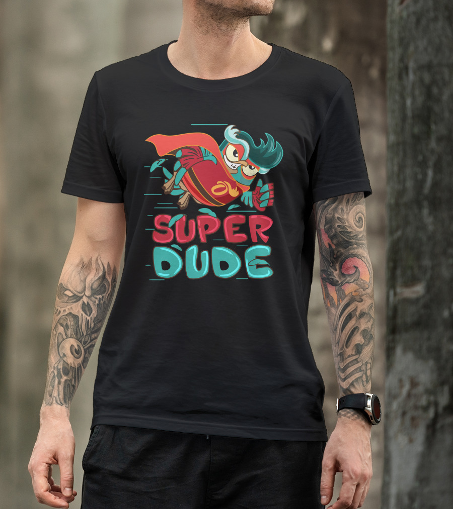 Super Dude Flying Owl Superhero Adventure T-Shirt
