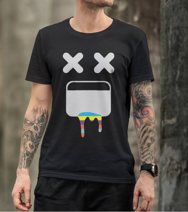 Taste The Rainbow Dripping Face With X Eyes T-Shirt