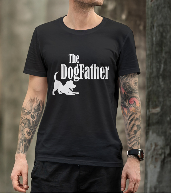 The Dogfather Playful Dog Silhouette Classic Pastiche T-Shirt