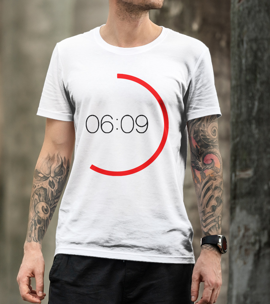 06:09 Time Check Red Semi-Circle T-Shirt