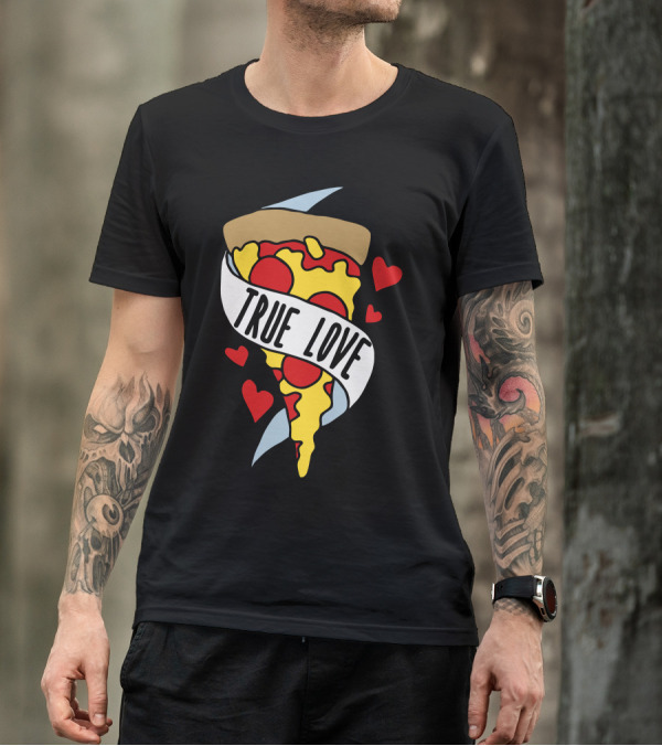 True Love Pizza Slice With Hearts T-Shirt