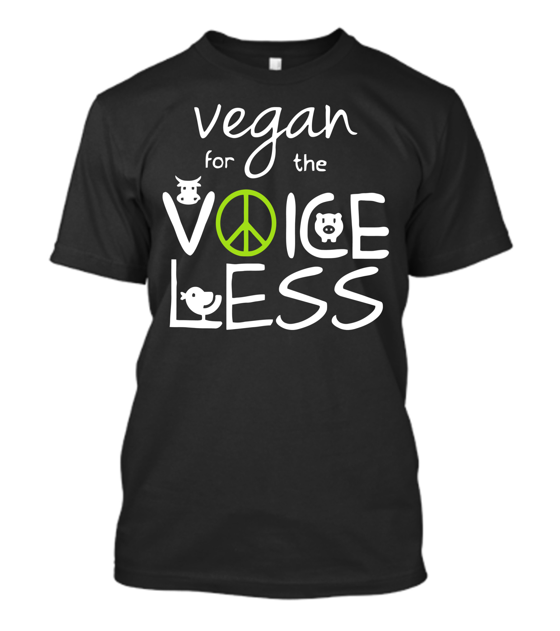 Vegan For The Voiceless Peace Cow Pig Bird T-Shirt