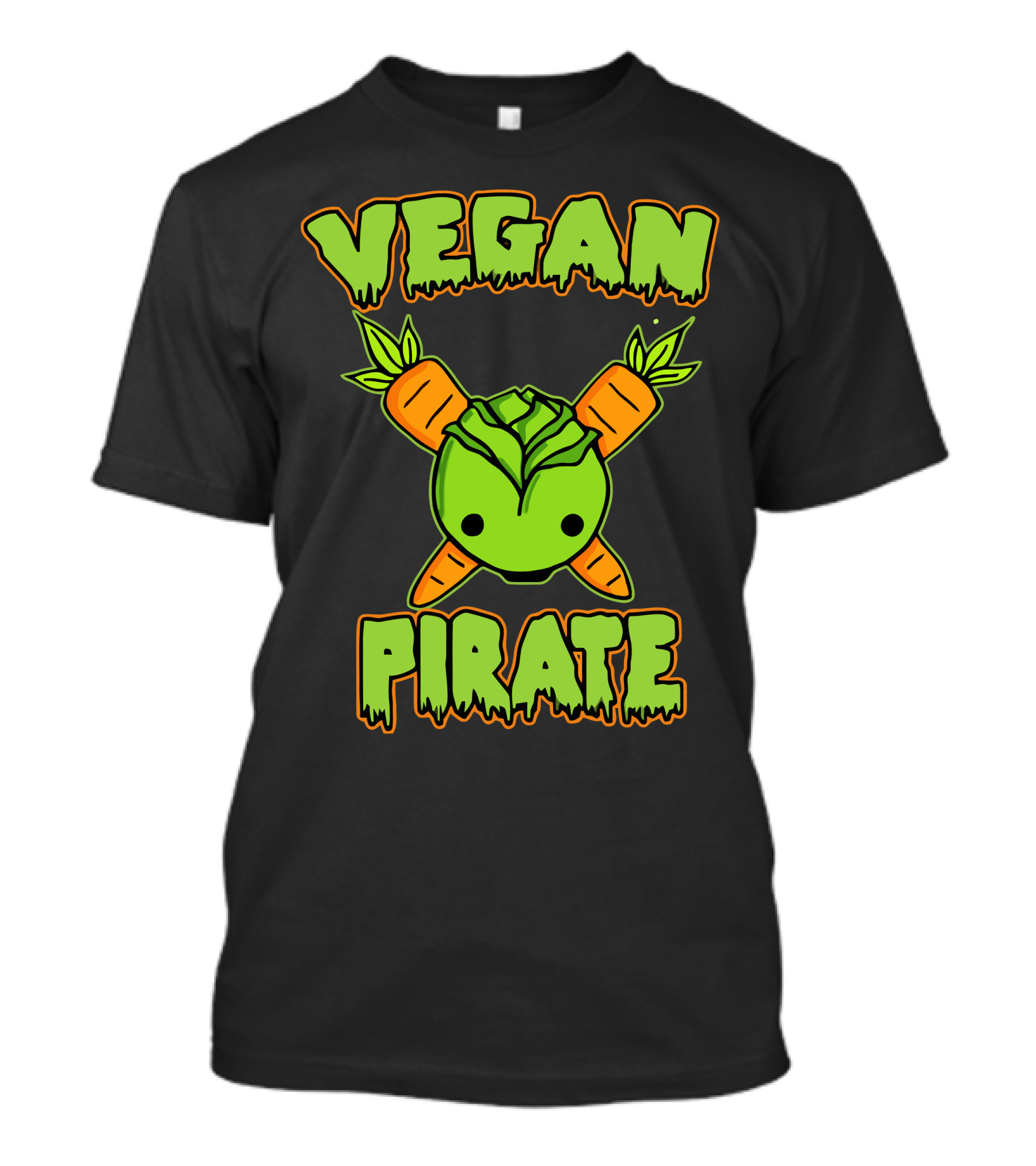 Vegan Pirate Crossbones Carrot And Cabbage T-Shirt