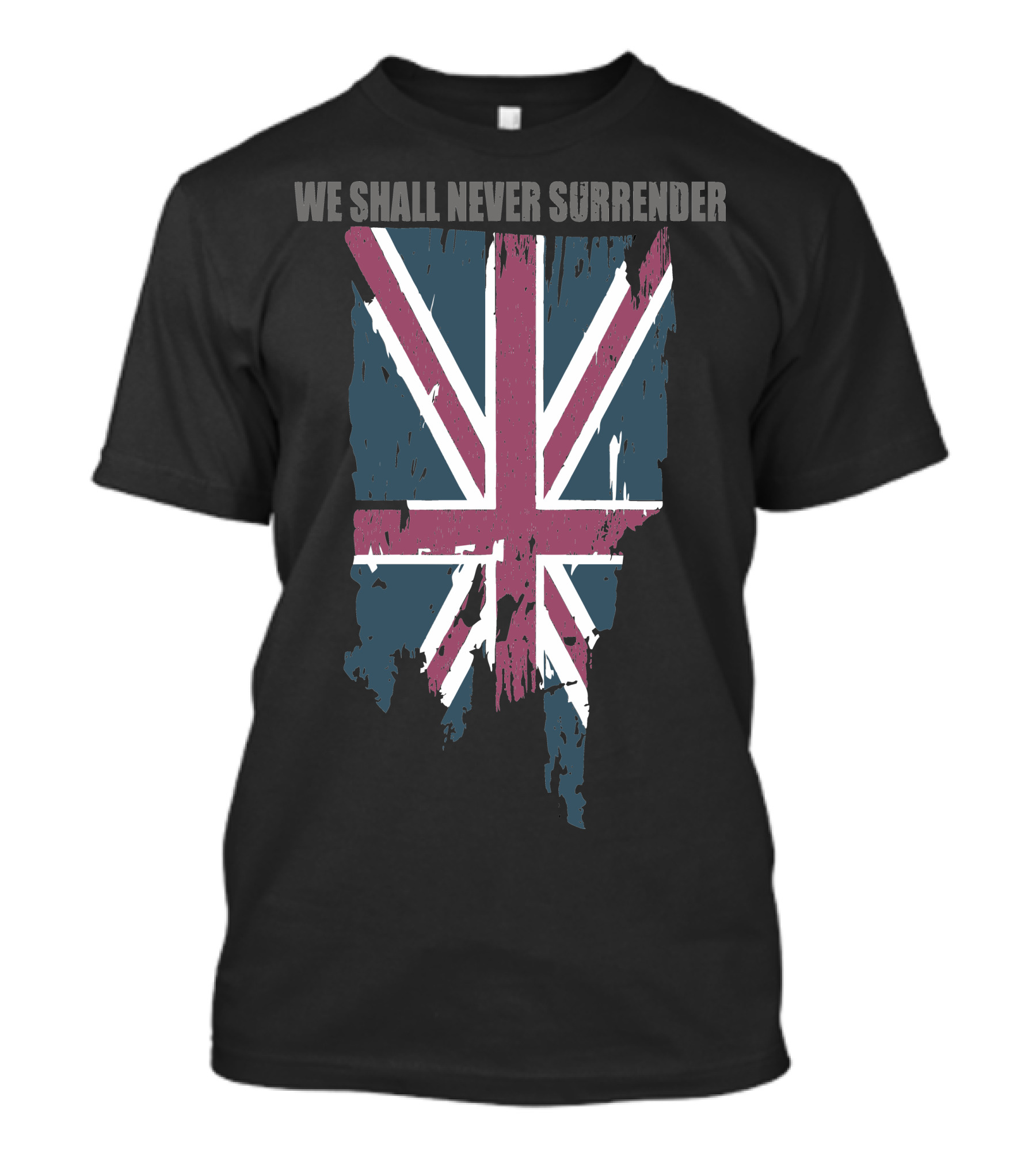 We Shall Never Surrender Union Jack Flag T-Shirt
