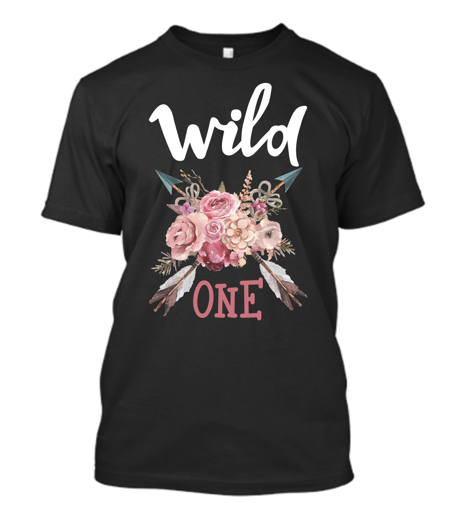 Wild One Floral Arrow Feathers T-Shirt