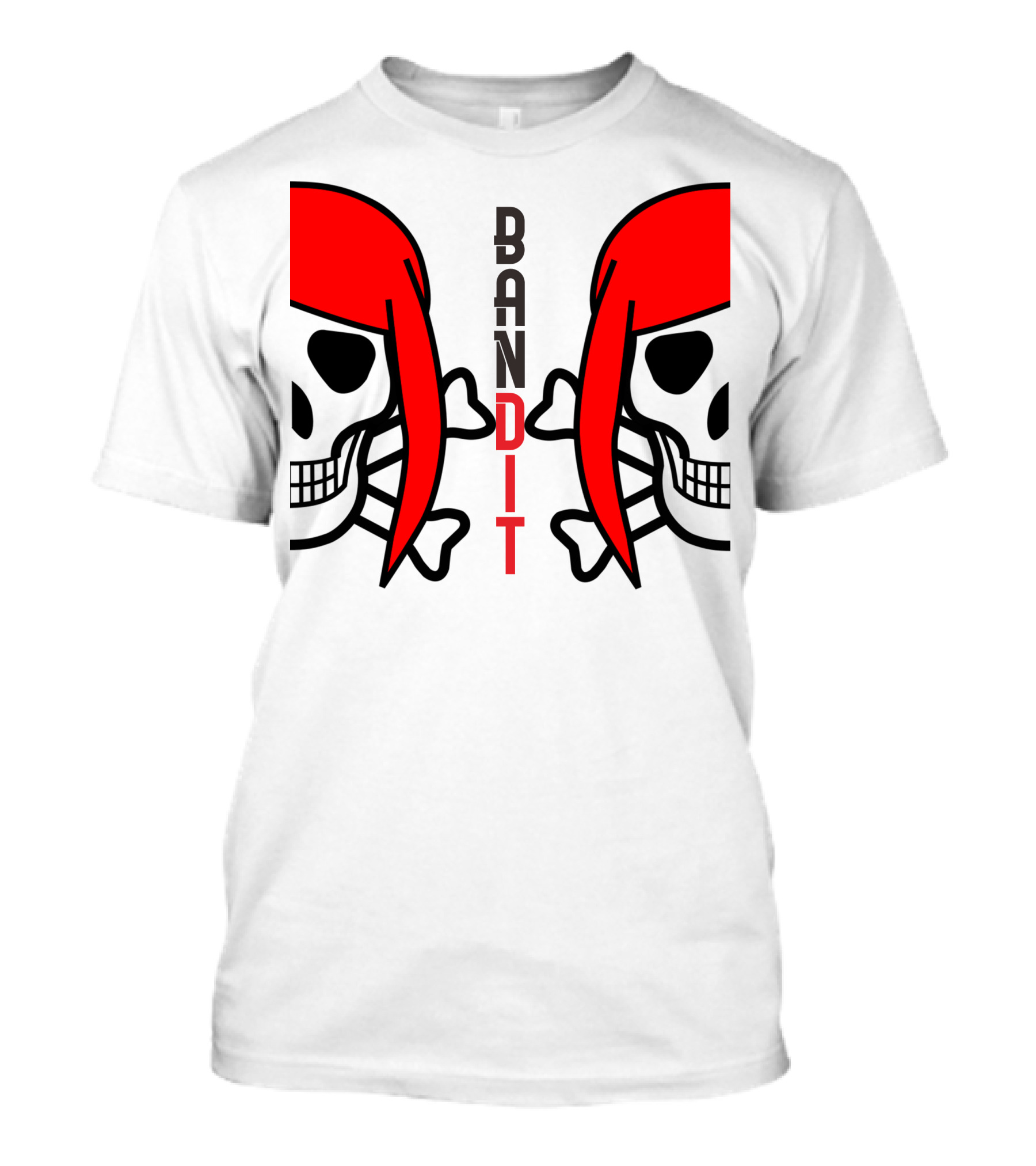 Bandit Woman Prank Skull With Red Hair T-Shirt