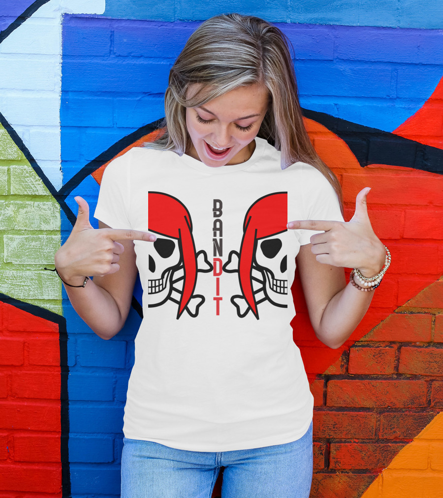 Bandit Woman Prank Skull With Red Hair T-Shirt