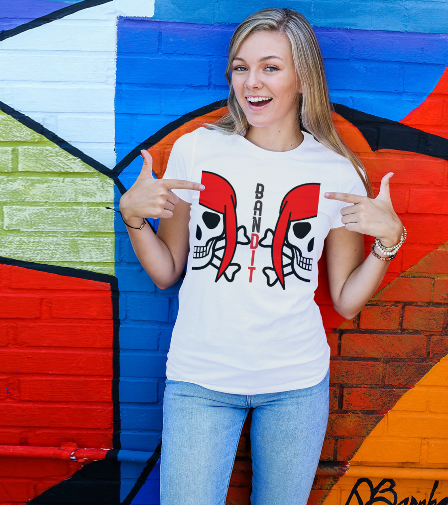 Bandit Woman Prank Skull With Red Hair T-Shirt