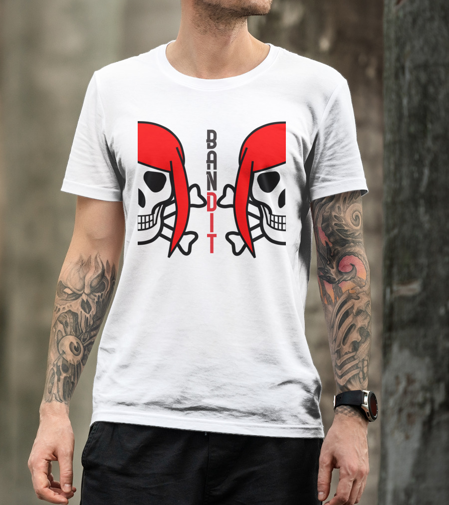Bandit Woman Prank Skull With Red Hair T-Shirt
