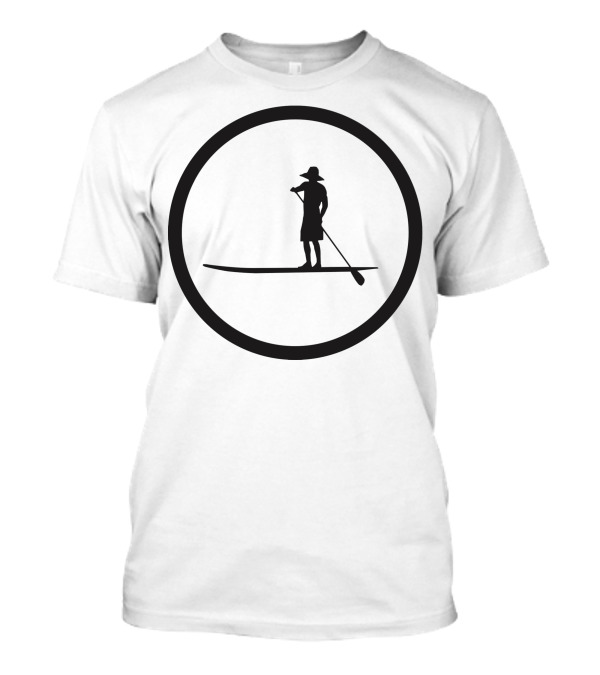 Paddleboarding Woman Silhouette Circle T-Shirt