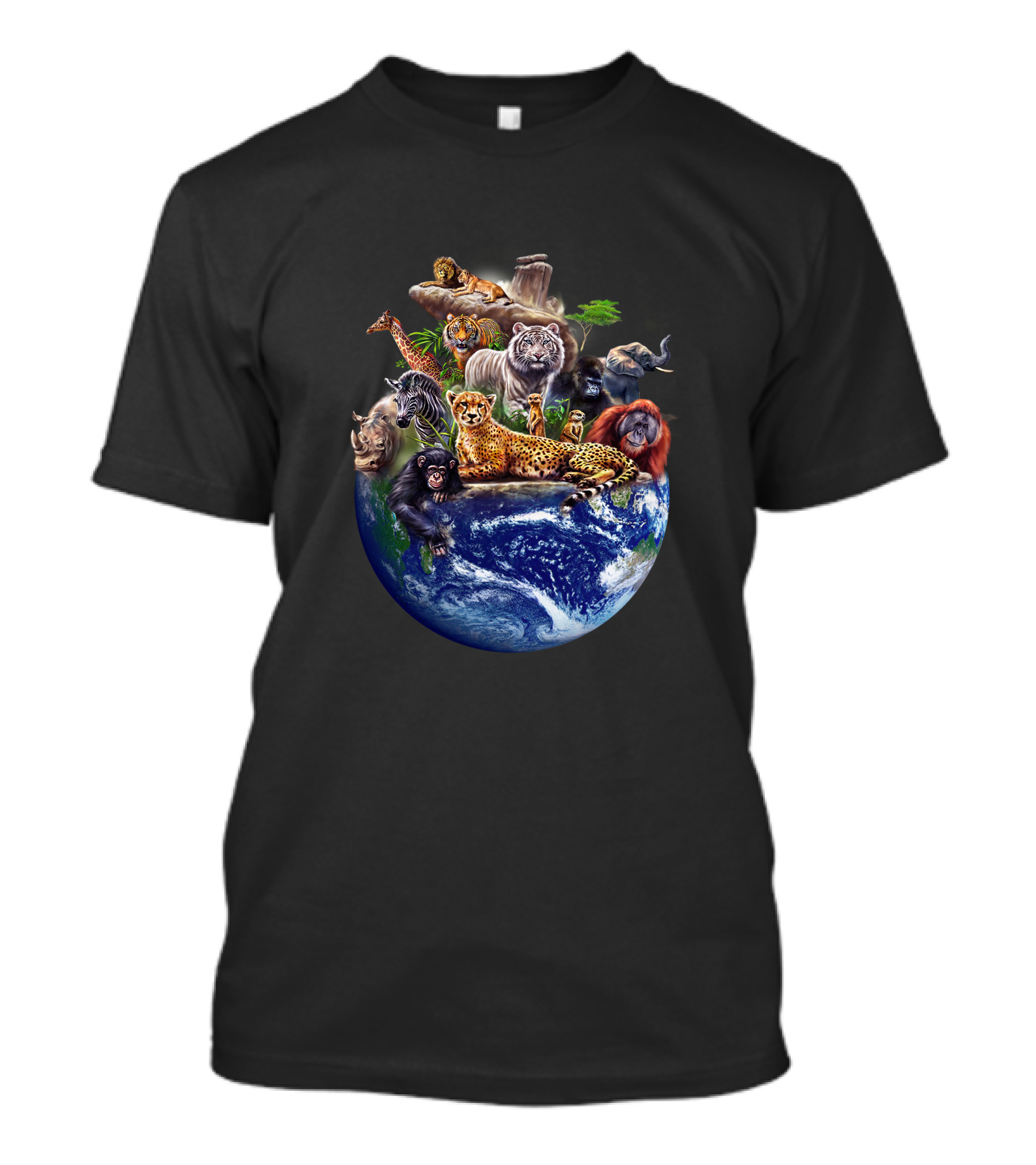 World Animal Safari Wildlife Globe T-Shirt
