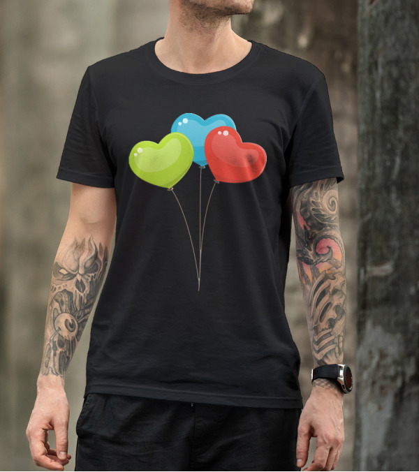 Balloon Color Full Heart-Shaped Balloons T-Shirt