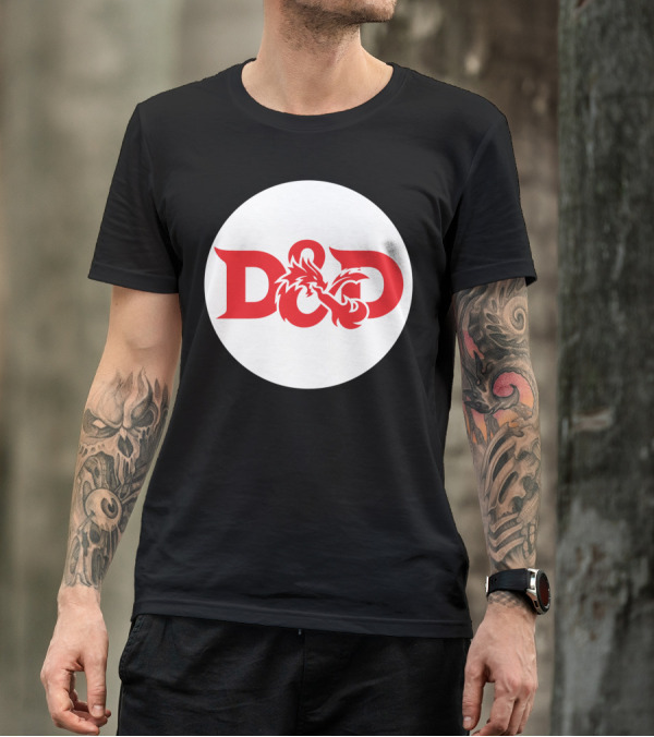 Dungeons And Dragons D&D Dragon Logo Black Red T-Shirt
