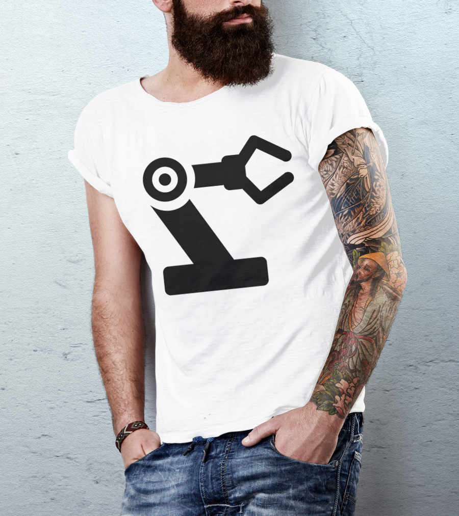 Black Robot Arm Mechanism T-Shirt
