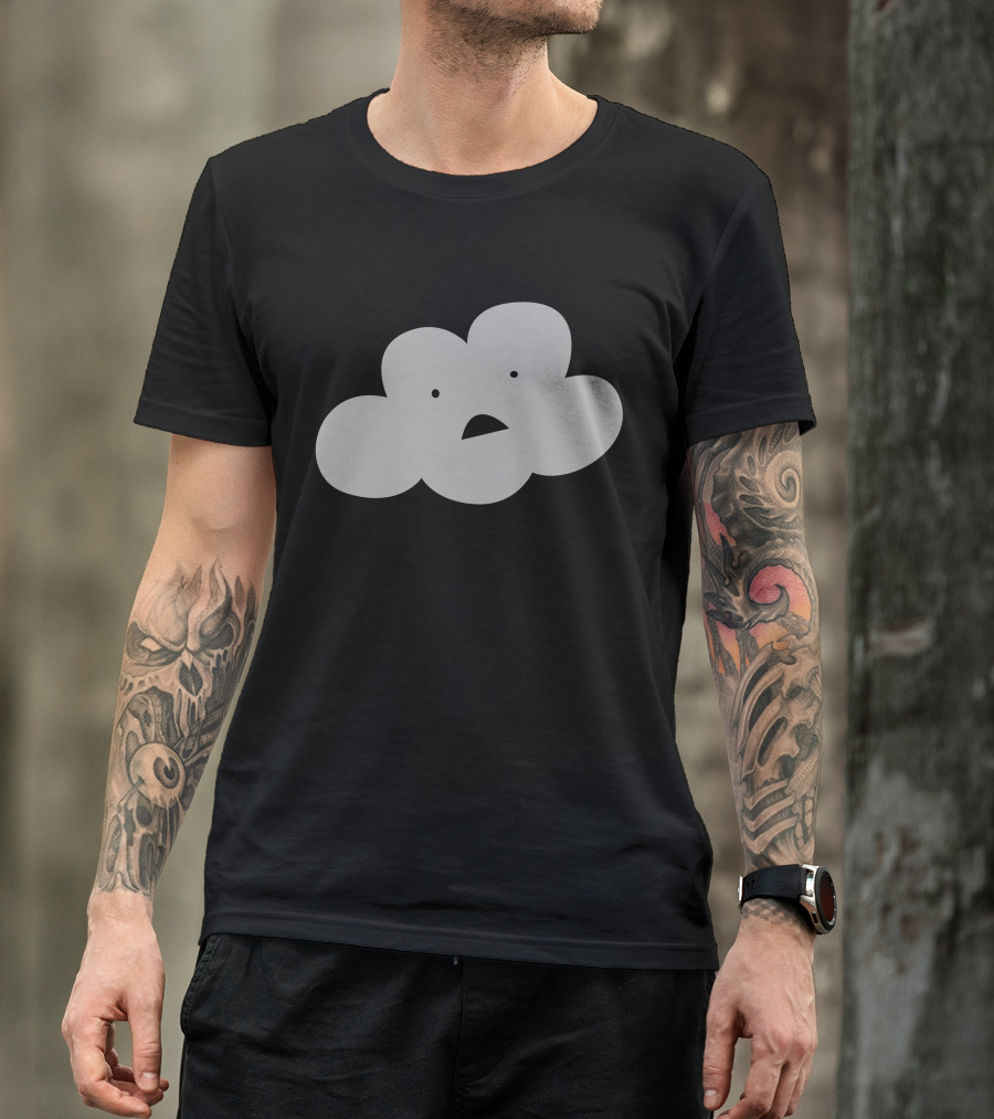 Cloud Say Huh Cartoon Face Expression T-Shirt