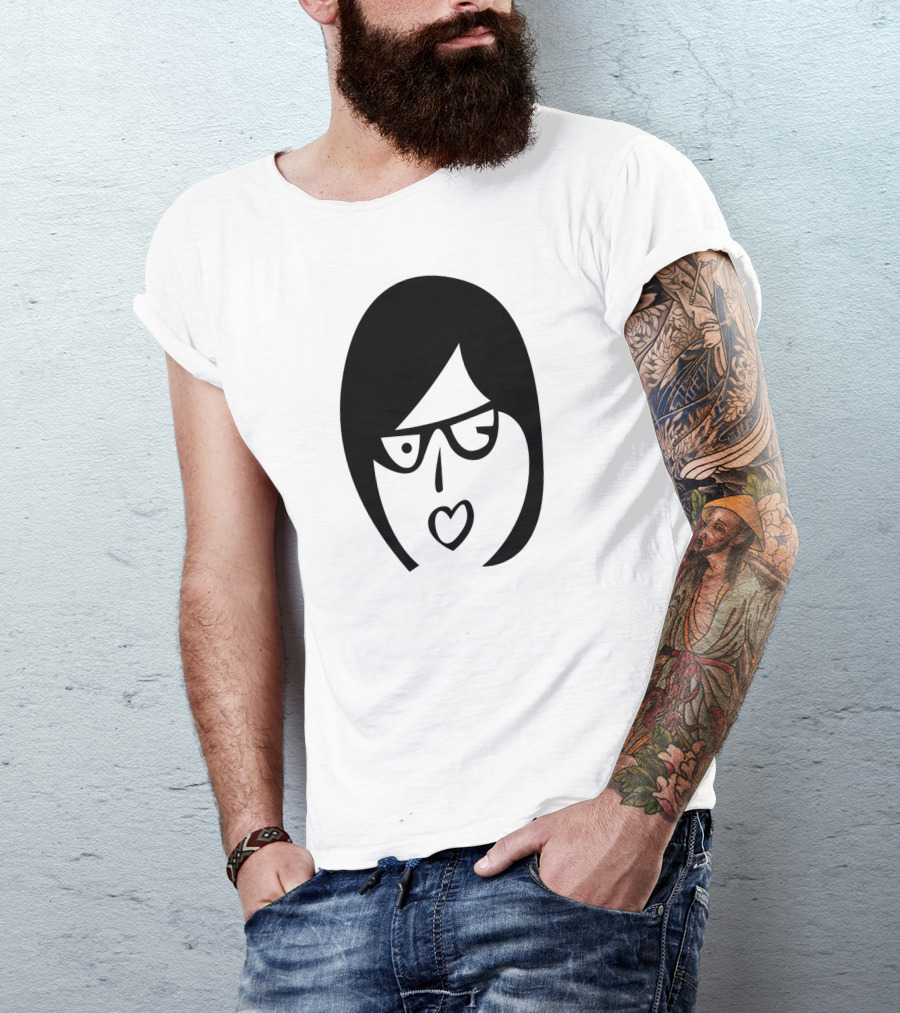 Crazy Girl Winking Face With Glasses T-Shirt