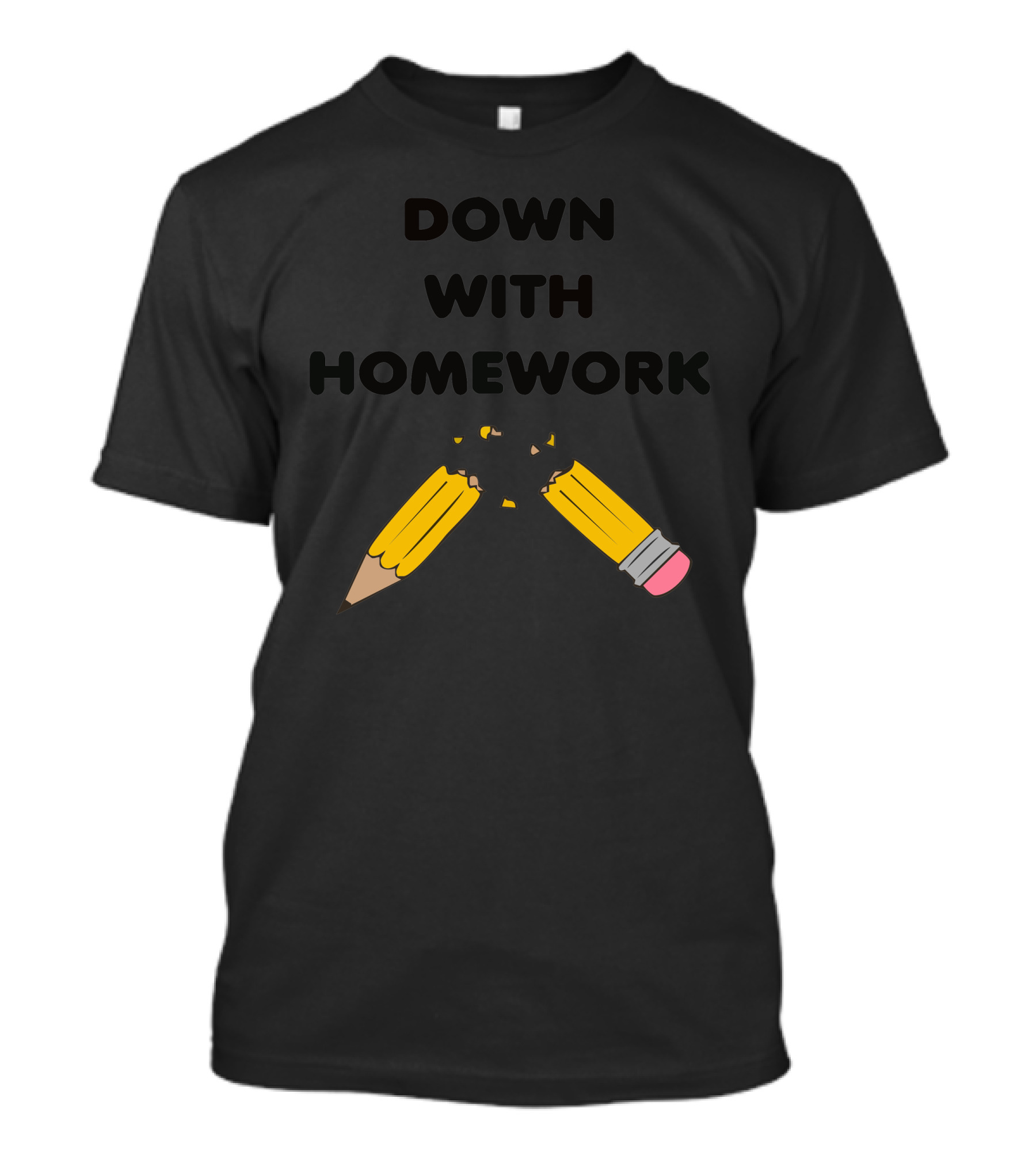 Down With Homework Broken Pencil T-Shirt