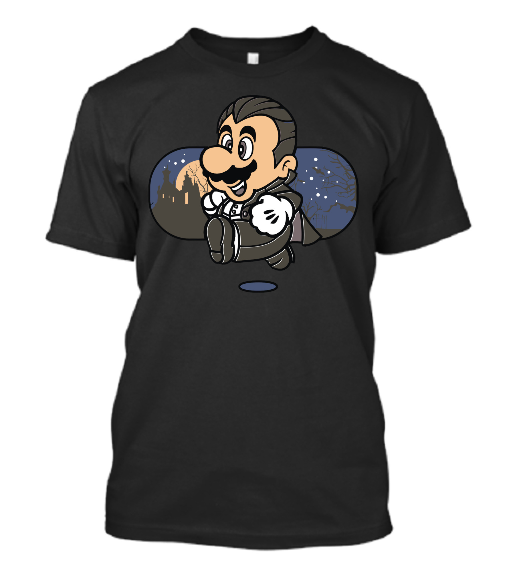 Draculooki Vampire Night Castle Scene T-Shirt
