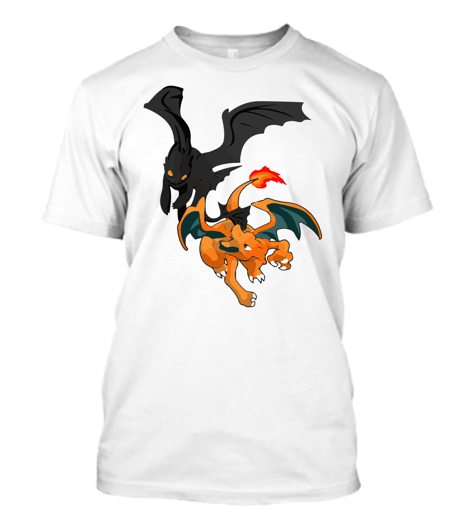 Charizard Toothless Dragon Duel Collide Battle T-Shirt