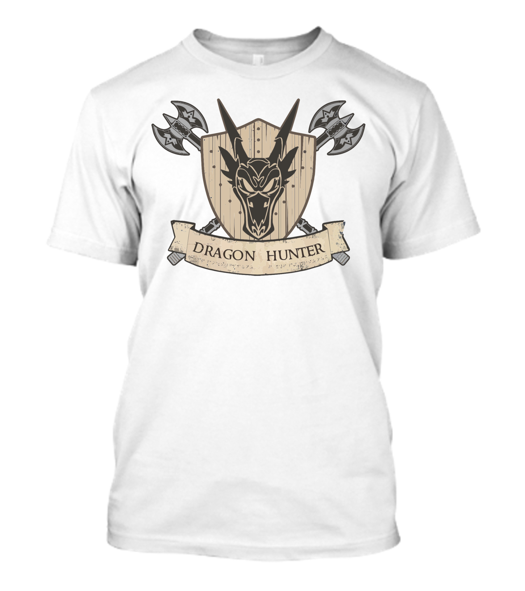 Dragon Hunter Medieval Shield And Axes Emblem T-Shirt