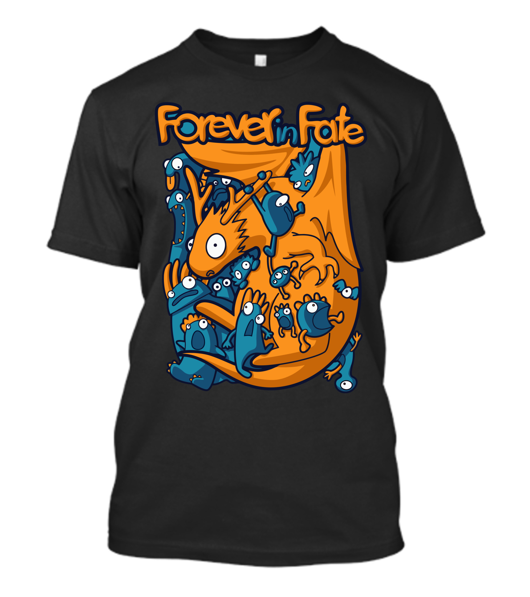 Forever In Fate Dragon And Blue Creatures T-Shirt
