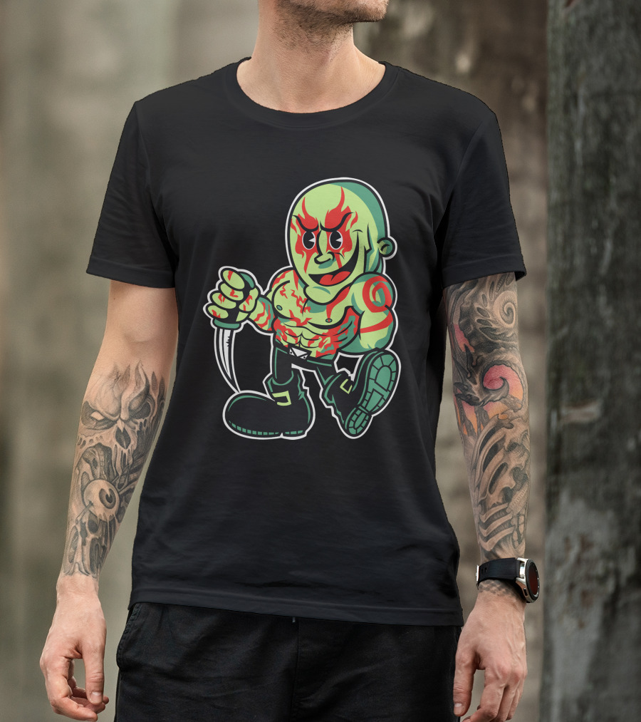 Drax Vintage Cartoon Style Retro Comic Character With Tattoos And Claws T-Shirt