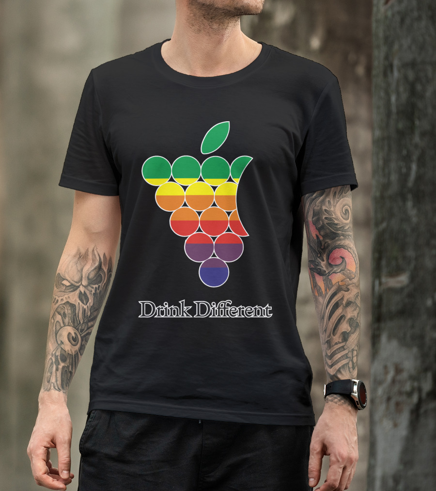 Rainbow Grape Apple Parody Drink Different T-Shirt