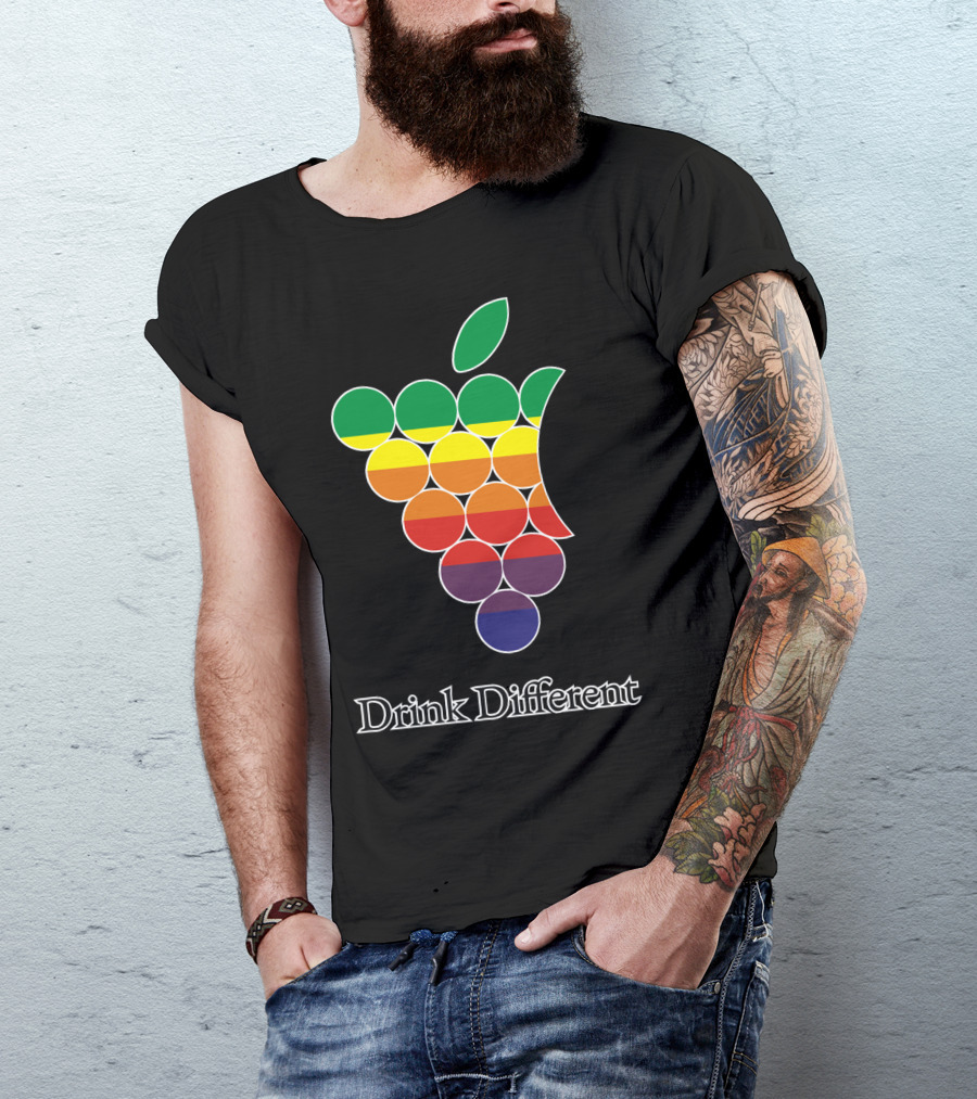Rainbow Grape Apple Parody Drink Different T-Shirt