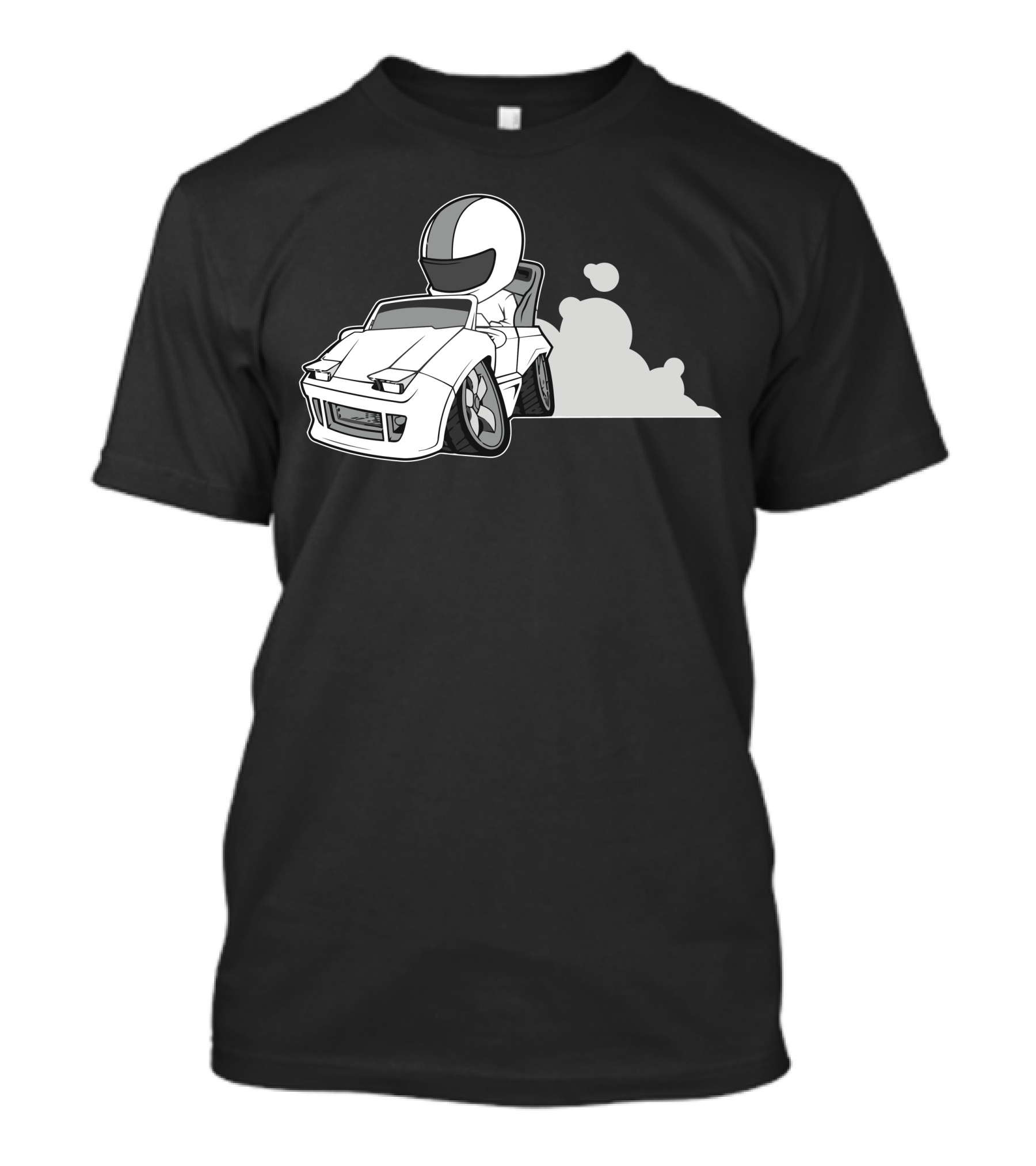 Racing Driver Cartoon Character In Speeding Car T-Shirt