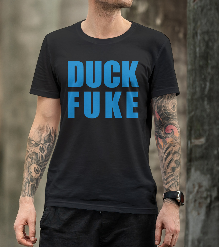 Duck Fuke Bold Blue Text T-Shirt