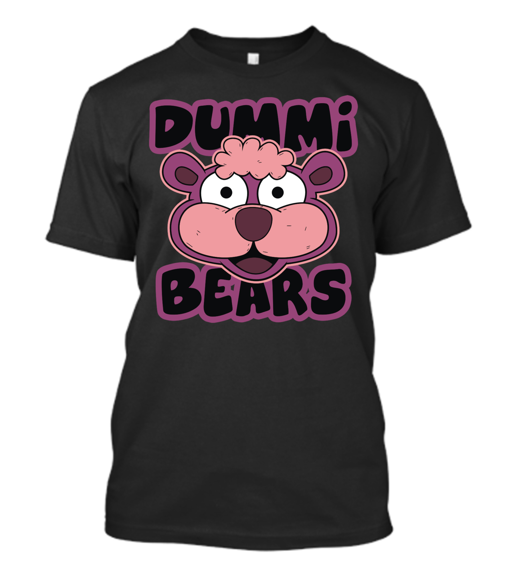 Dummi Bears Funny Cartoon Style Bear Face T-Shirt