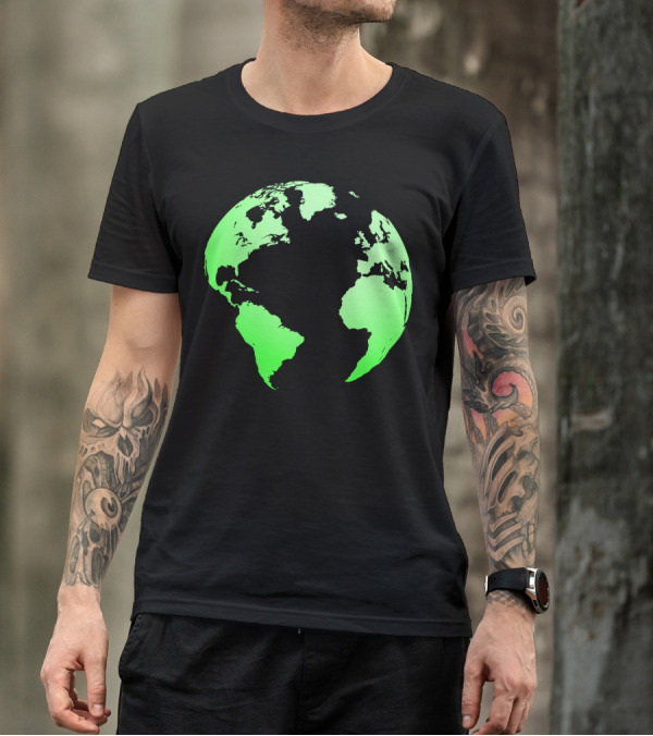 Earth Themed Green Globe T-Shirt