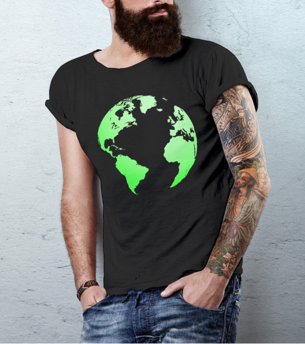 Earth Themed Green Globe T-Shirt
