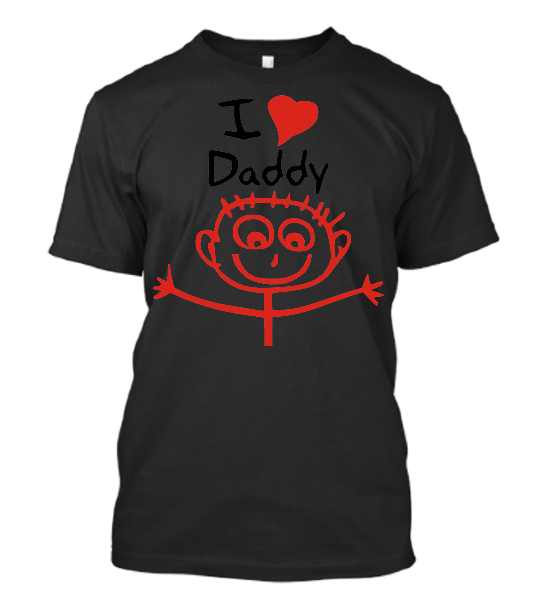 I Love Daddy Stick Figure Drawing With Heart T-Shirt