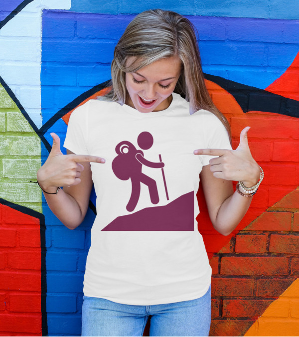 Kids Advent Hiking Backpack Stick Figure Hill T-Shirt
