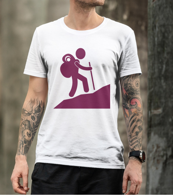 Kids Advent Hiking Backpack Stick Figure Hill T-Shirt