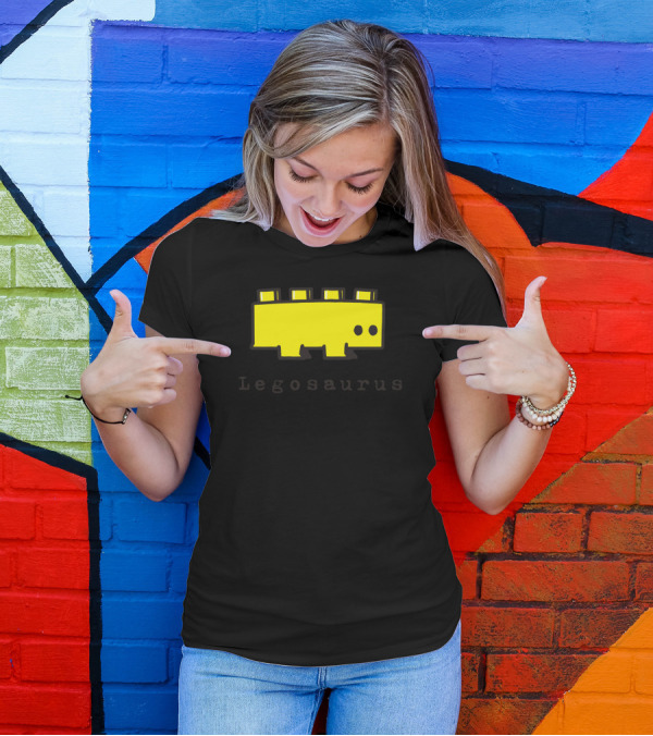 Legosaurus Dinosaur Block Creature Yellow T-Shirt