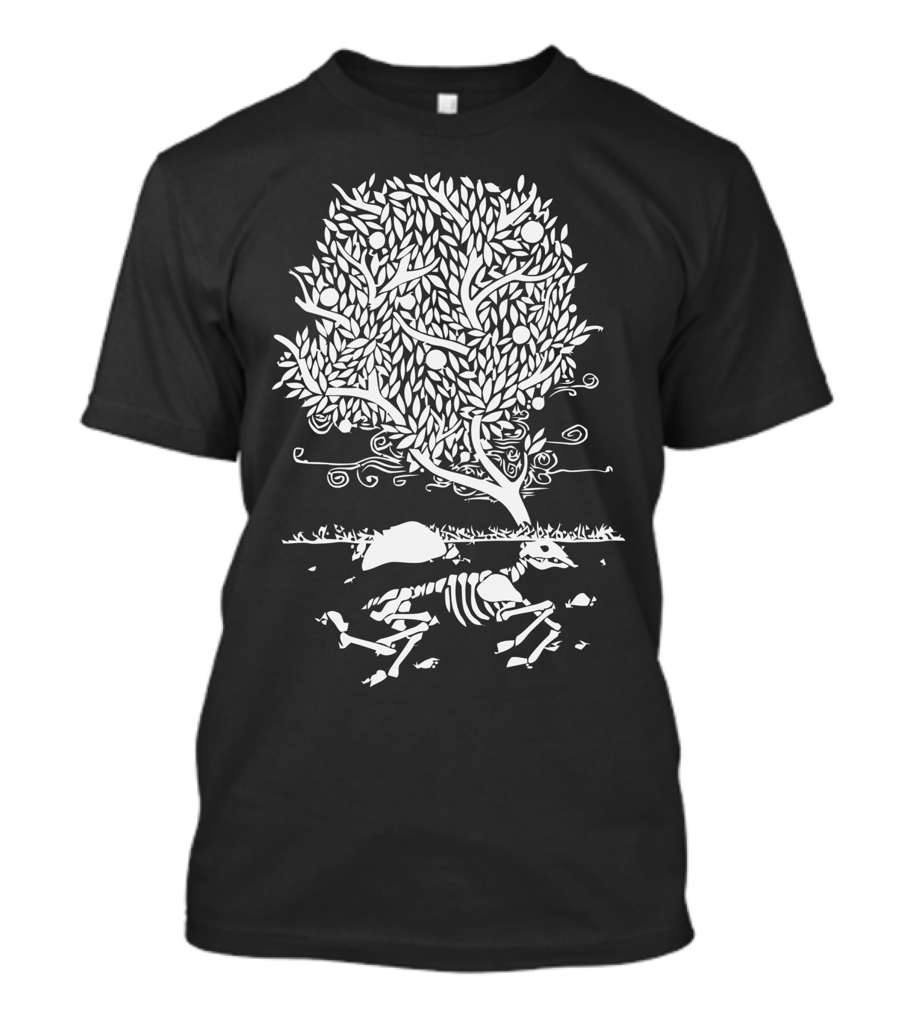 Life After Death Skeleton Beneath Tree With Twisting Branches T-Shirt