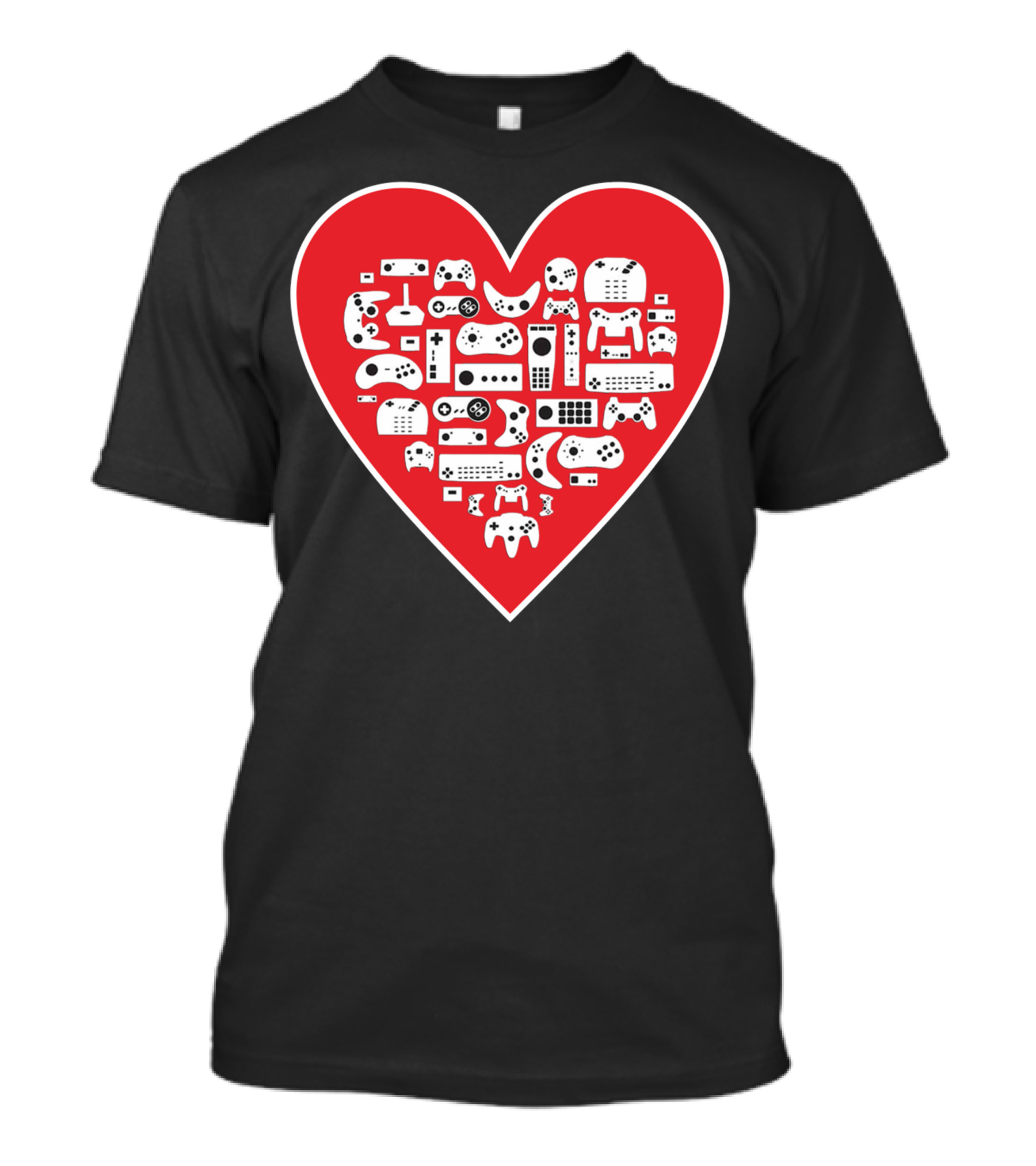 Love Games Heart With Video Game Controllers T-Shirt