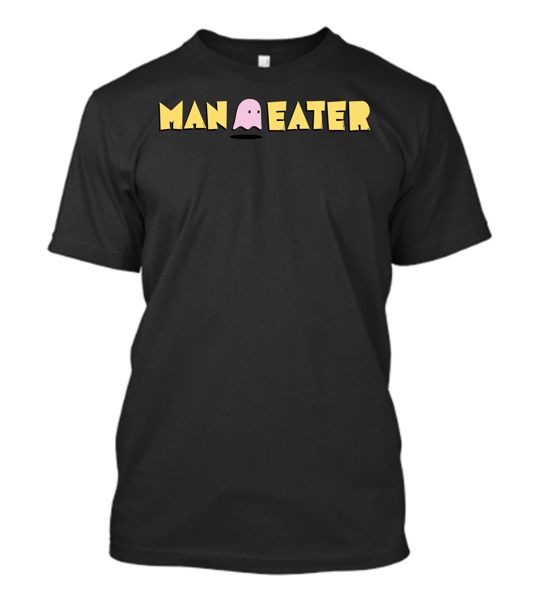 Pac-Man Ghost Man Eater Text T-Shirt